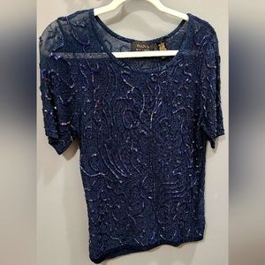 Glittery navy Party shirt
